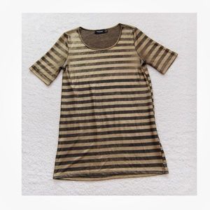 Minkpink metallic striped shirt dress